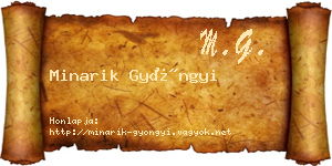 Minarik Gyöngyi névjegykártya